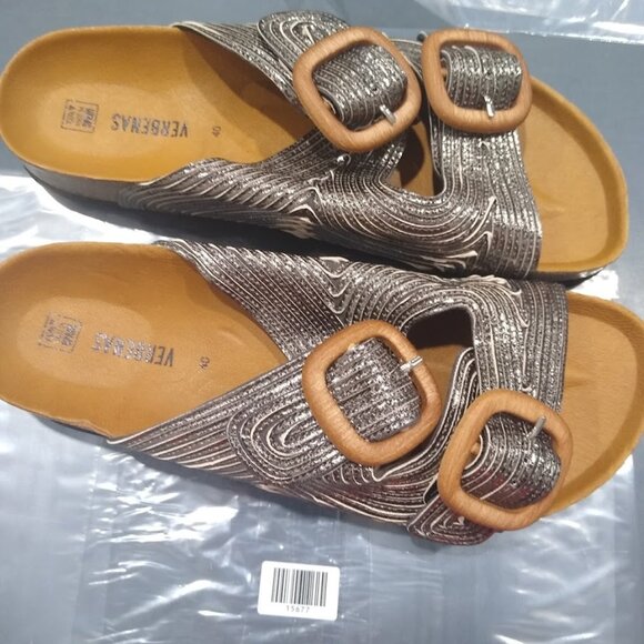 VERBENAS Women's  Ruth Lato Metal Sandals , Grey , 9 - Picture 1 of 1